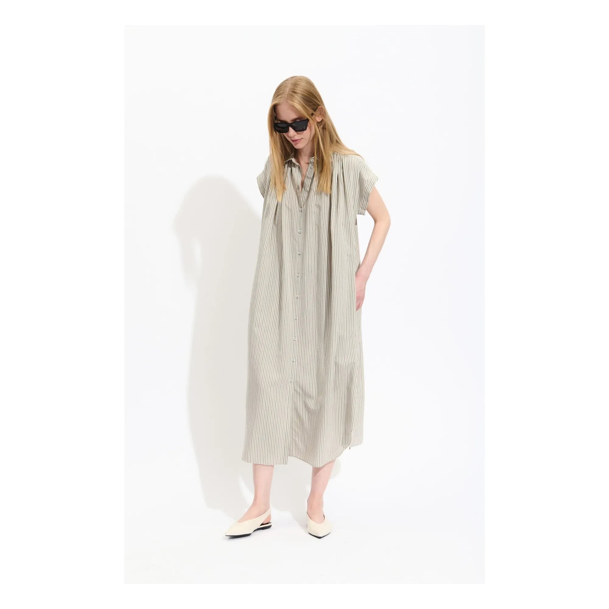 BELLEPIECE - Vestido de rayas sardo | Verde