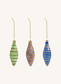 &Klevering - Adornos navideños de vidrio en set de 3