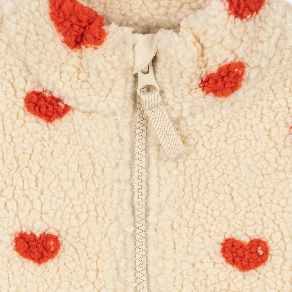 Konges Sløjd - Chaqueta Sherpa de fibra reciclada Jody Hearts | Crudo