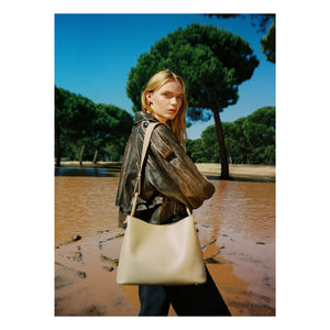 Bolso de cuero granulado Elleme - Vosges | Marrón empolvado