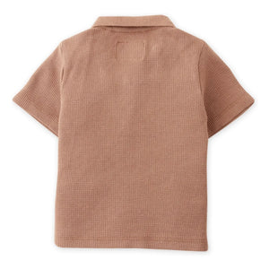 Gingersnaps - Polo con textura de plátano bordado de Timmy | Marrón