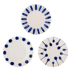 Bloomingville - Linora tatlı tabakları - 3'lü Set | Mavi