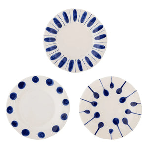 Bloomingville - Linora tatlı tabakları - 3'lü Set | Mavi