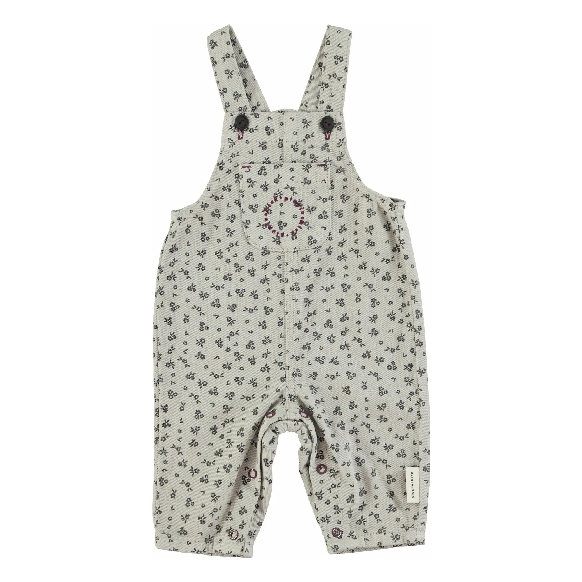 Piupiuchick - Pelele de bebé con estampado floral | Gris claro