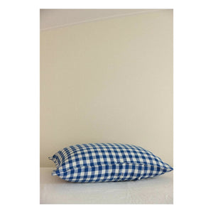 Gabrielle Paris - Funda de almohada de lino de Vichy | Azul