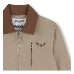 Zadig & Voltaire - Chaqueta de trabajo con cuello en contraste | Beige