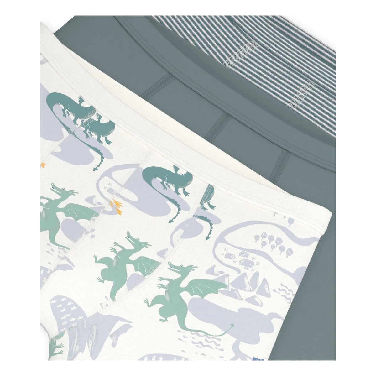 Petit Bateau - Bóxer Dragón de Algodón Orgánico, Pack de 3 | Verde