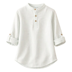 Lililotte - Camisa de Algodón Orgánico a Rayas Côme | Verde Menta