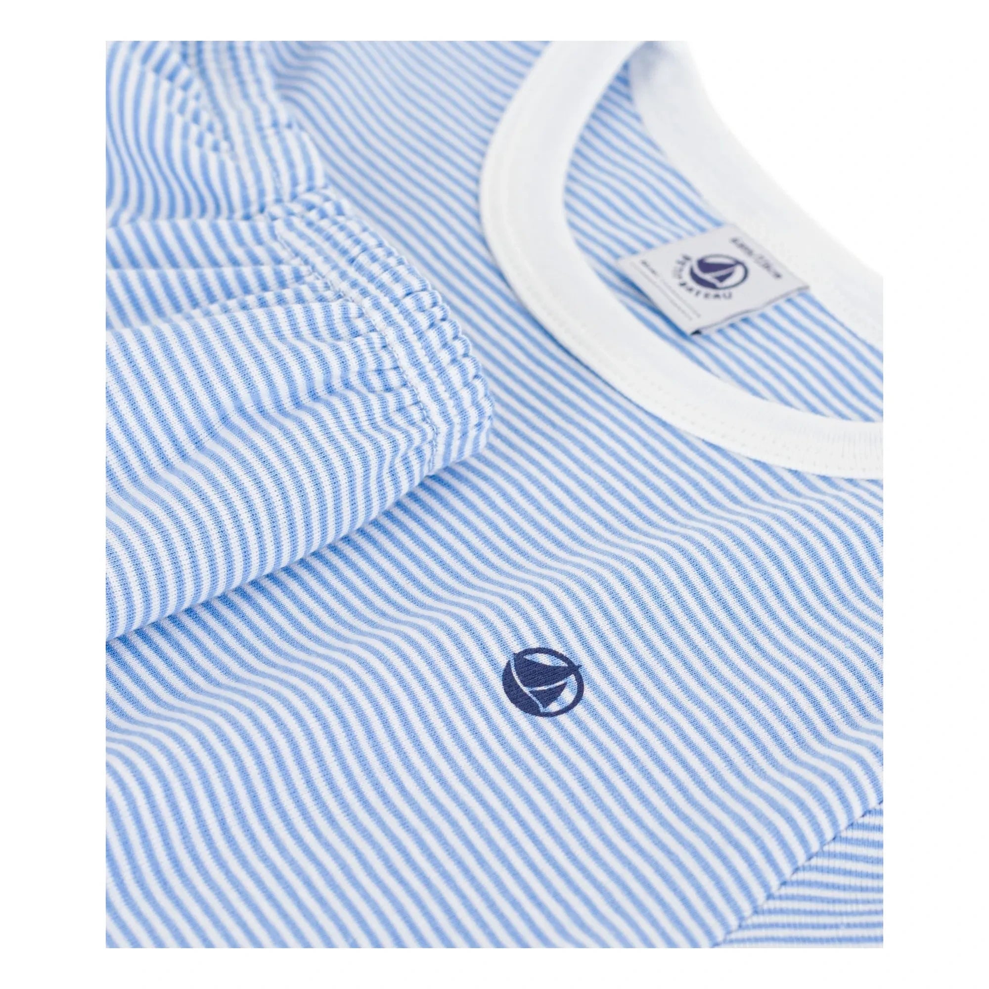Petit Bateau - Pantalón corto de pijama de algodón orgánico a rayas | Azul