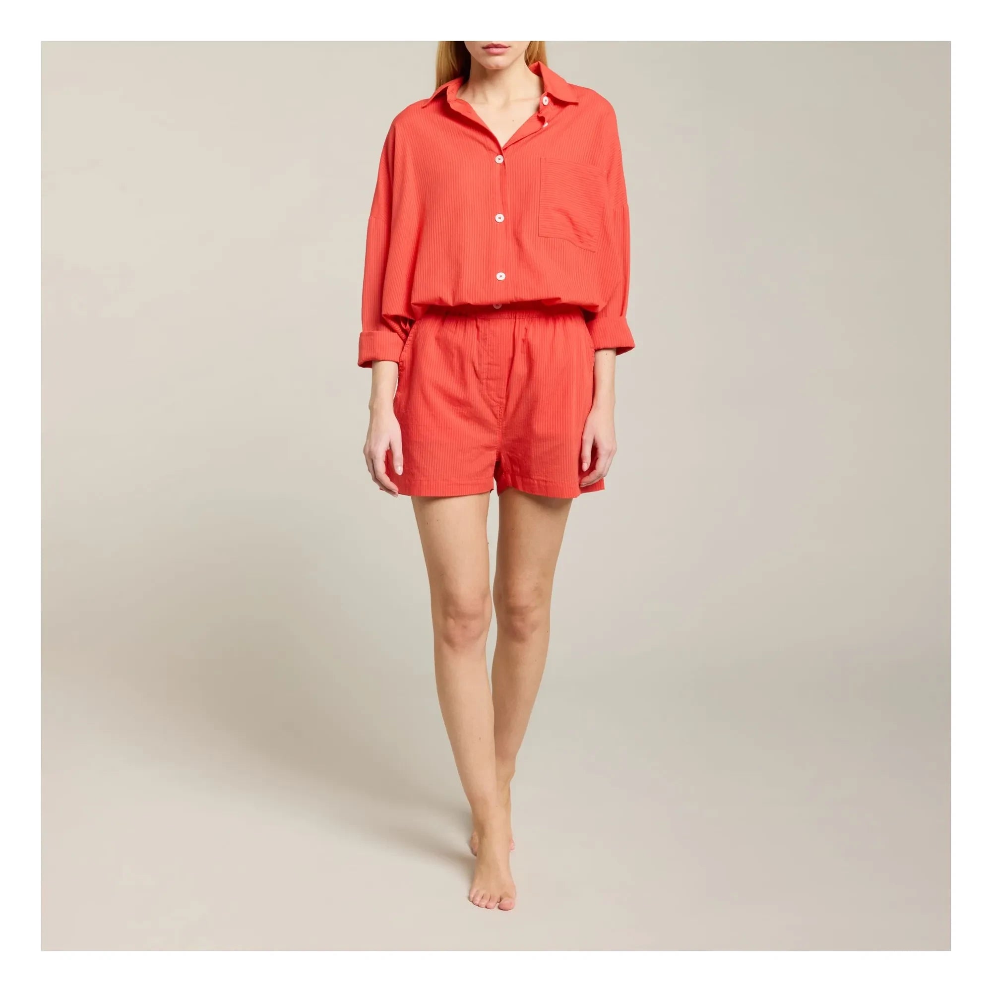 Maison Saint Julien - Camisa de algodón Voile Ramatuelle | Coral