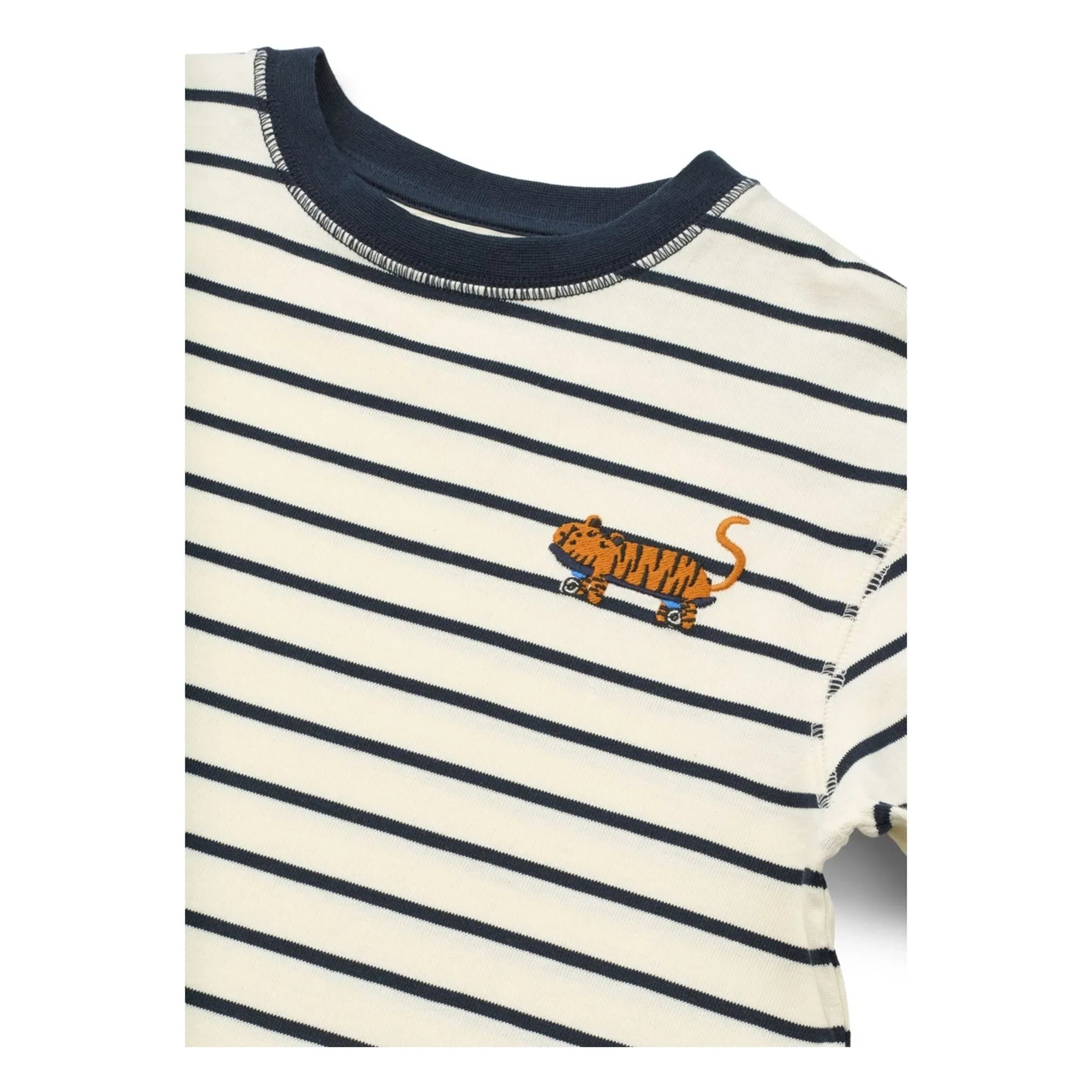 Liewood - Camiseta De Algodón Orgánico Tyler Tiger Rayas | Azul Oscuro