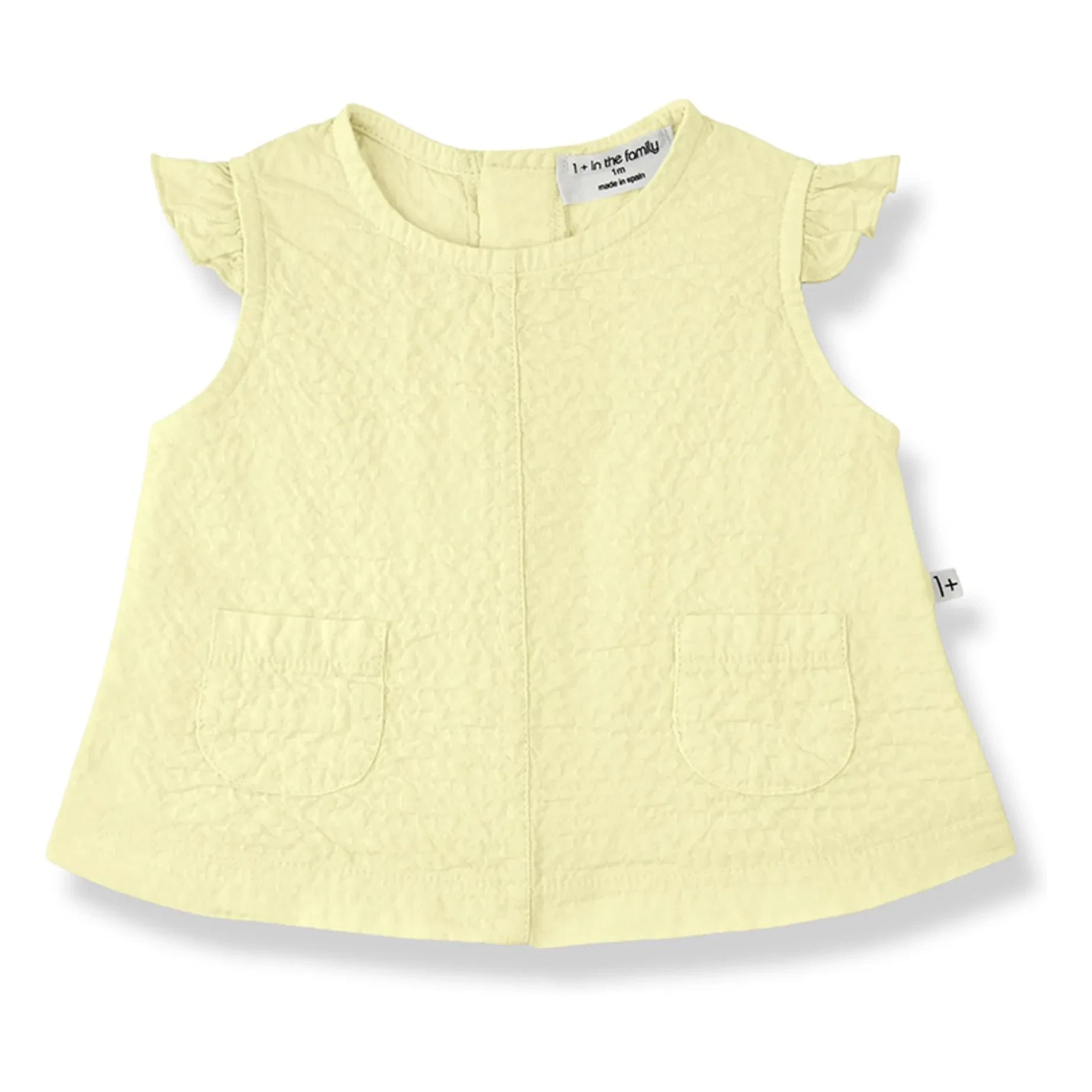 1+ in the family - Conjunto de blusa y braguita Apolonia Seersucker | Amarillo pálido