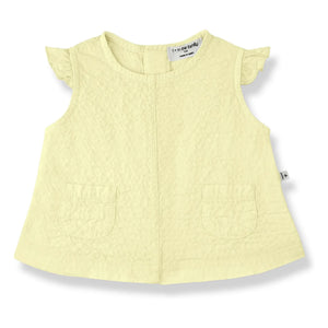 1+ in the family - Conjunto de blusa y braguita Apolonia Seersucker | Amarillo pálido