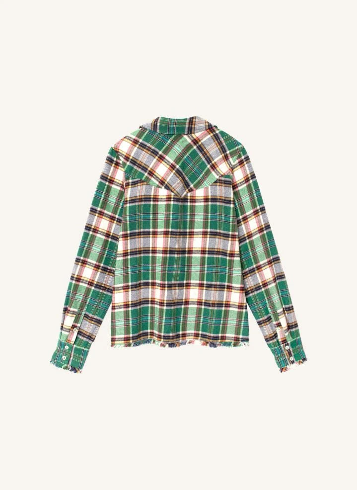 Xirena - Jadestone Camisa de algodón a cuadros | Verde