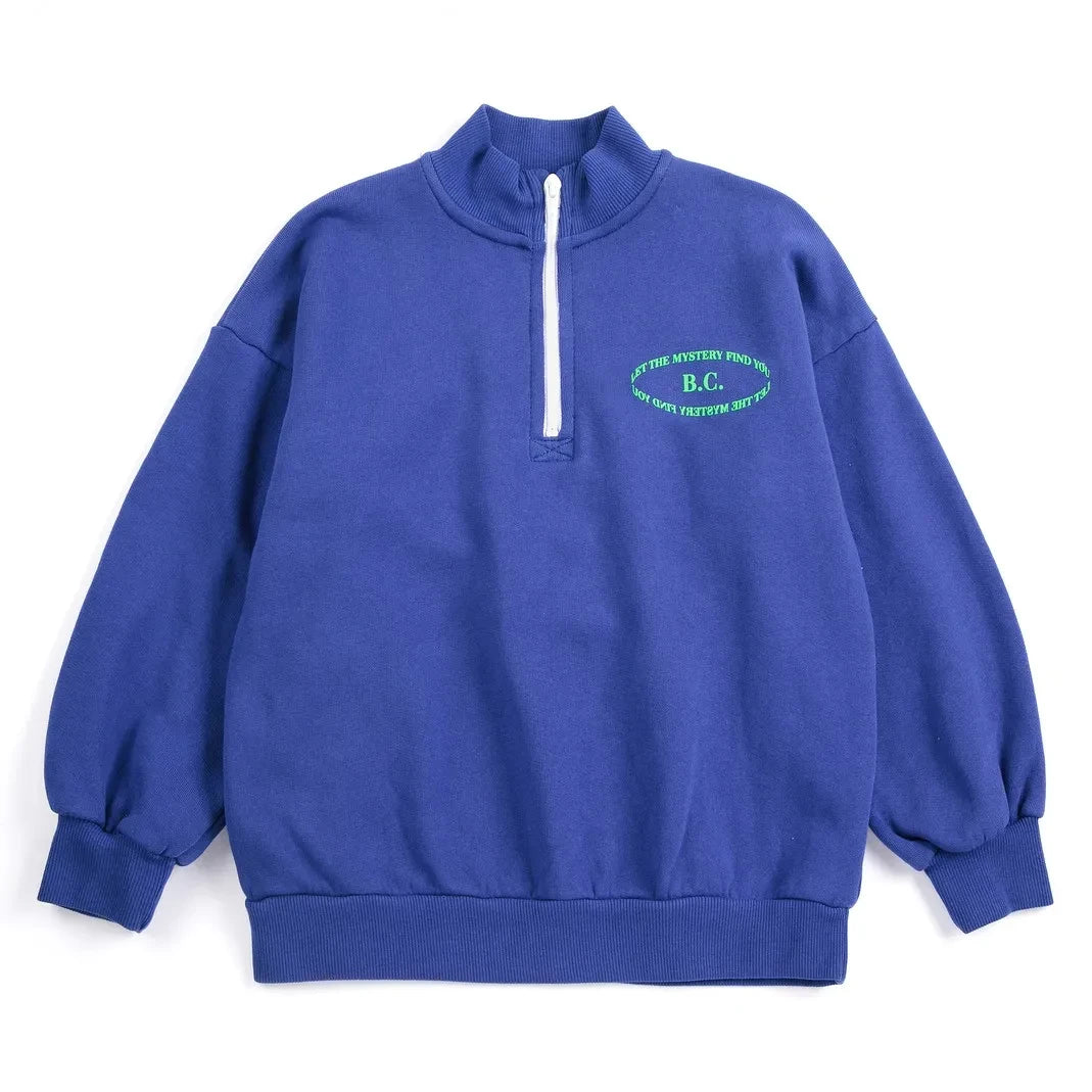 Bobo Choses - Sudadera con cremallera de algodón orgánico de Columbia Británica | Azul marino