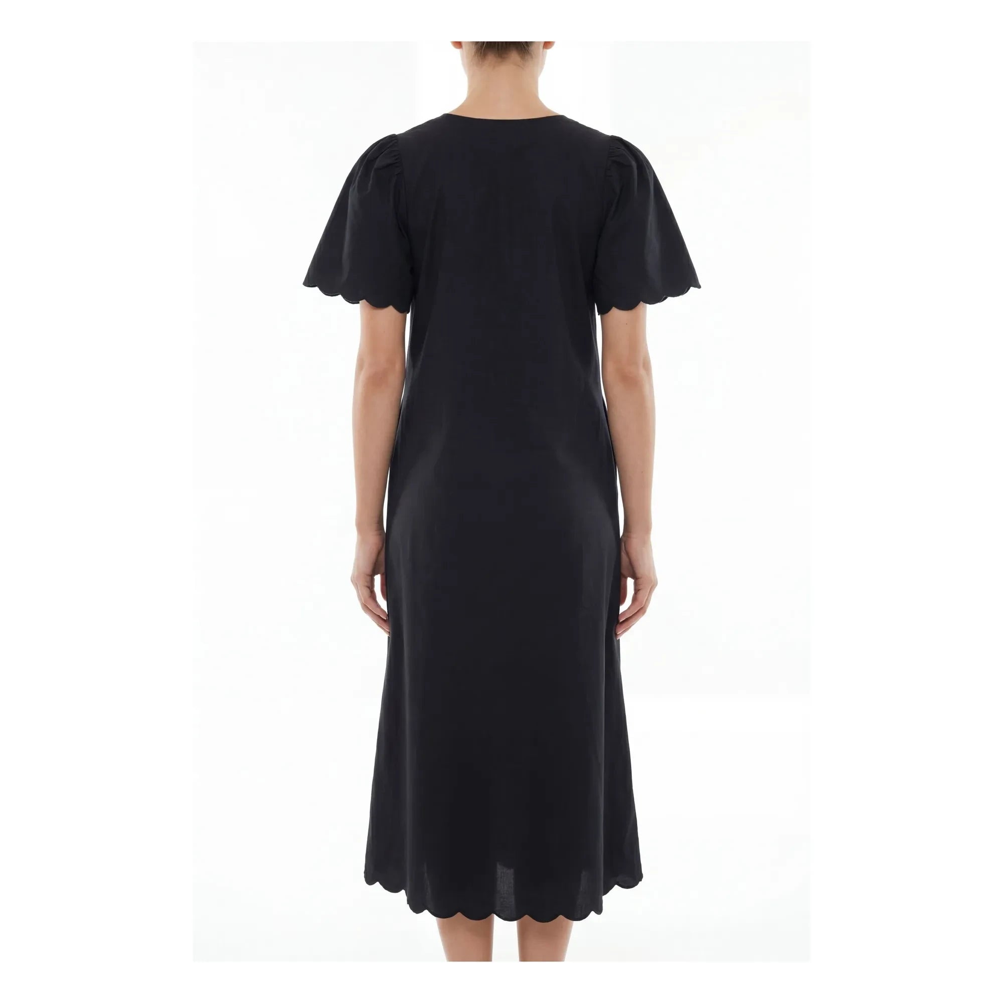 BELLEPIECE - Vestido de popelina de algodón Samos | Negro
