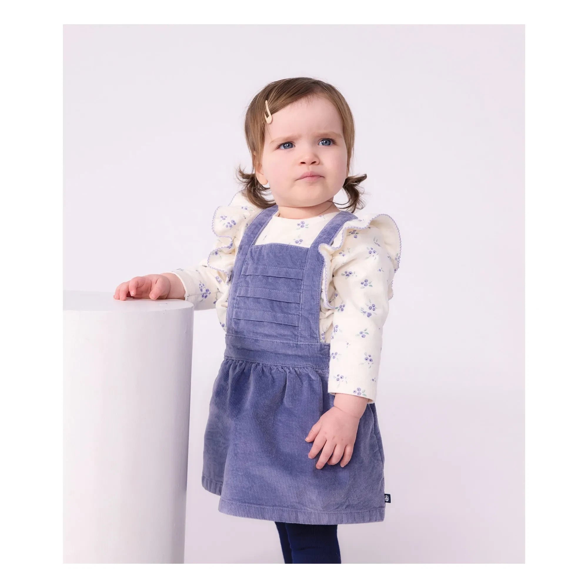 Petit Bateau - Blusa floral con volantes de algodón orgánico | Crudo