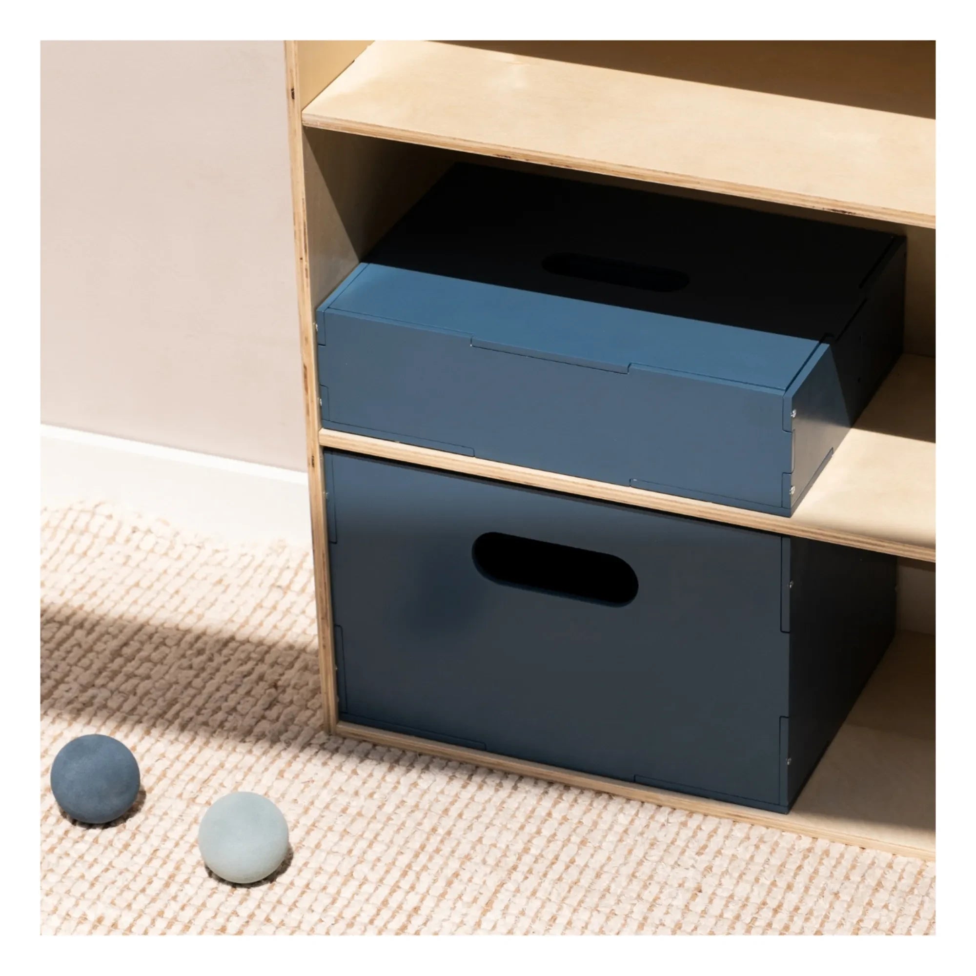 Nofred - Caja de almacenamiento de madera | Azul