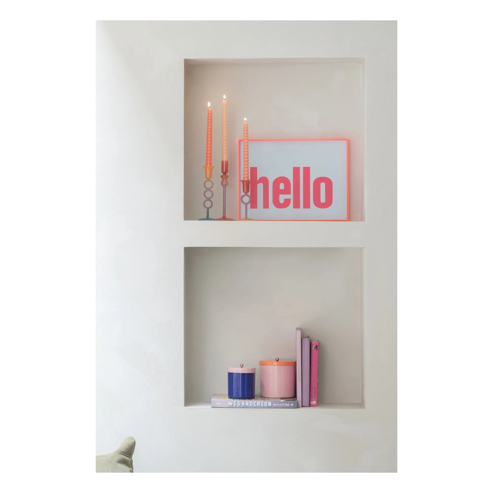 Present Time - Maceta doble retro funky rosa