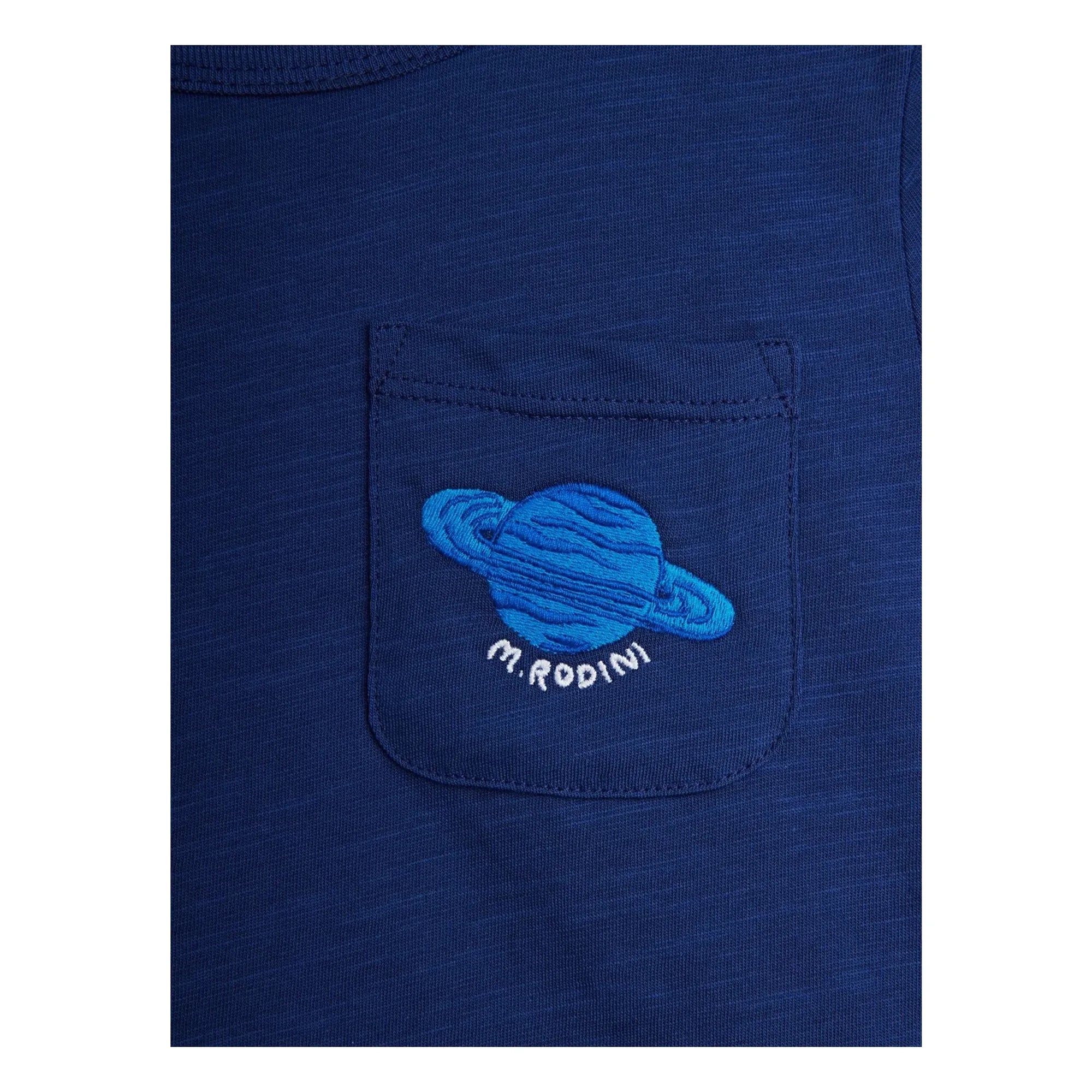 Mini Rodini - Camiseta de algodón orgánico Planet | Azul