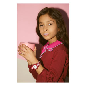 Mini Kyomo - Damier Raspberry Ice Cream Watch | Rosa
