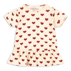 Konges Sløjd - Camiseta Básica con Volantes de Algodón Orgánico Corazones | Beige