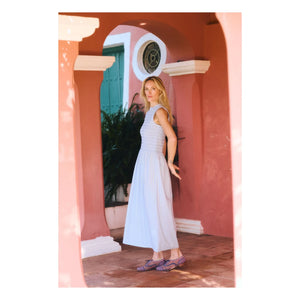 Maria de la Orden - Vestido de algodón a rayas Saint Barth | Azul claro