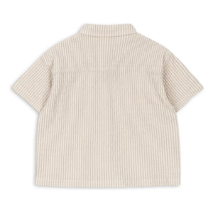 Konges Sløjd - Camisa a rayas de algodón orgánico seersucker Elliot | Beige