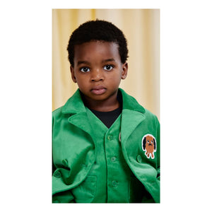 Mini Rodini - Chaqueta de terciopelo Diggie de algodón orgánico | Verde
