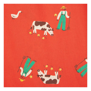 Bobo Choses - Pantalones de Granja de Algodón Orgánico | Rojo