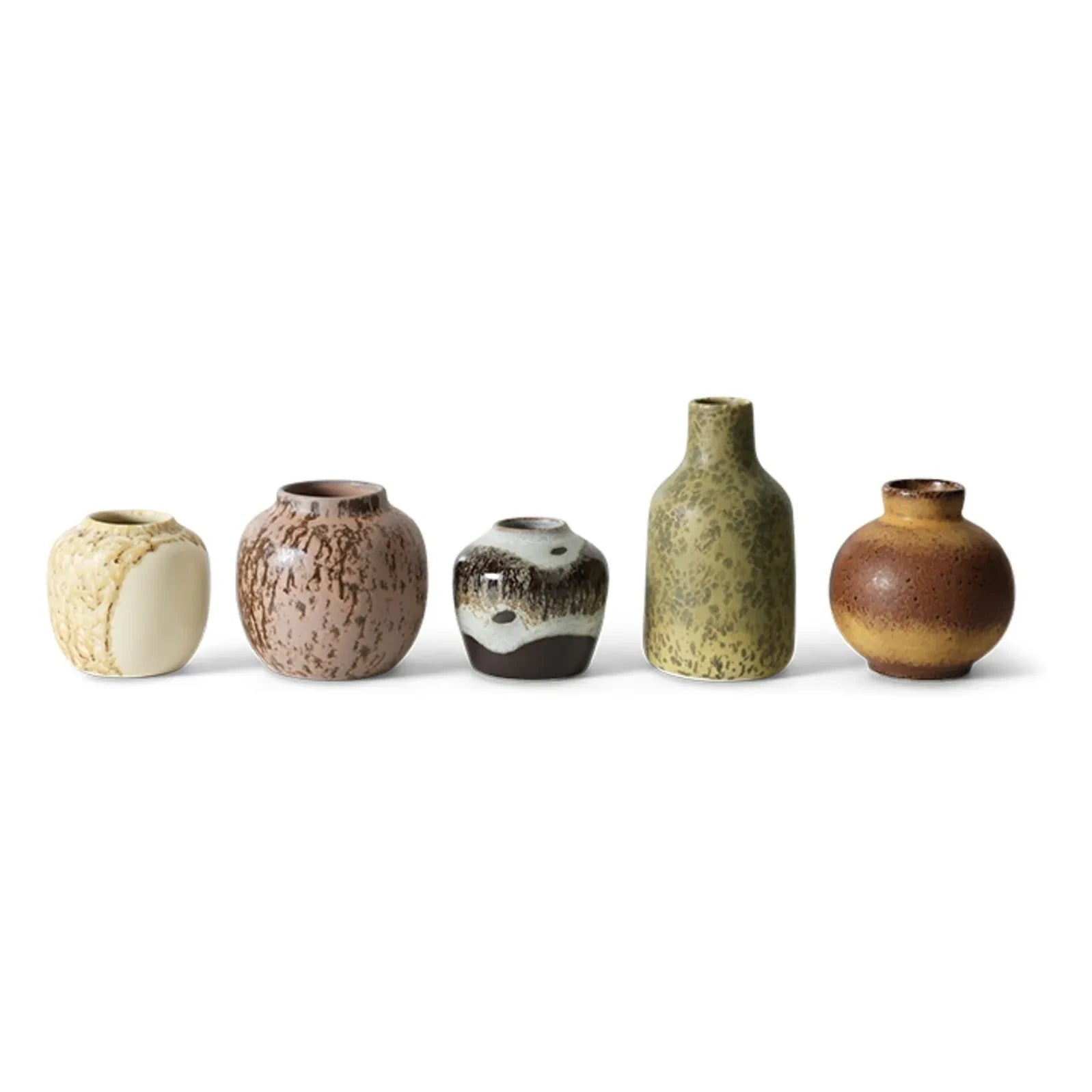 HKliving - Jarrones de cerámica, 5 unidades | Multicolor