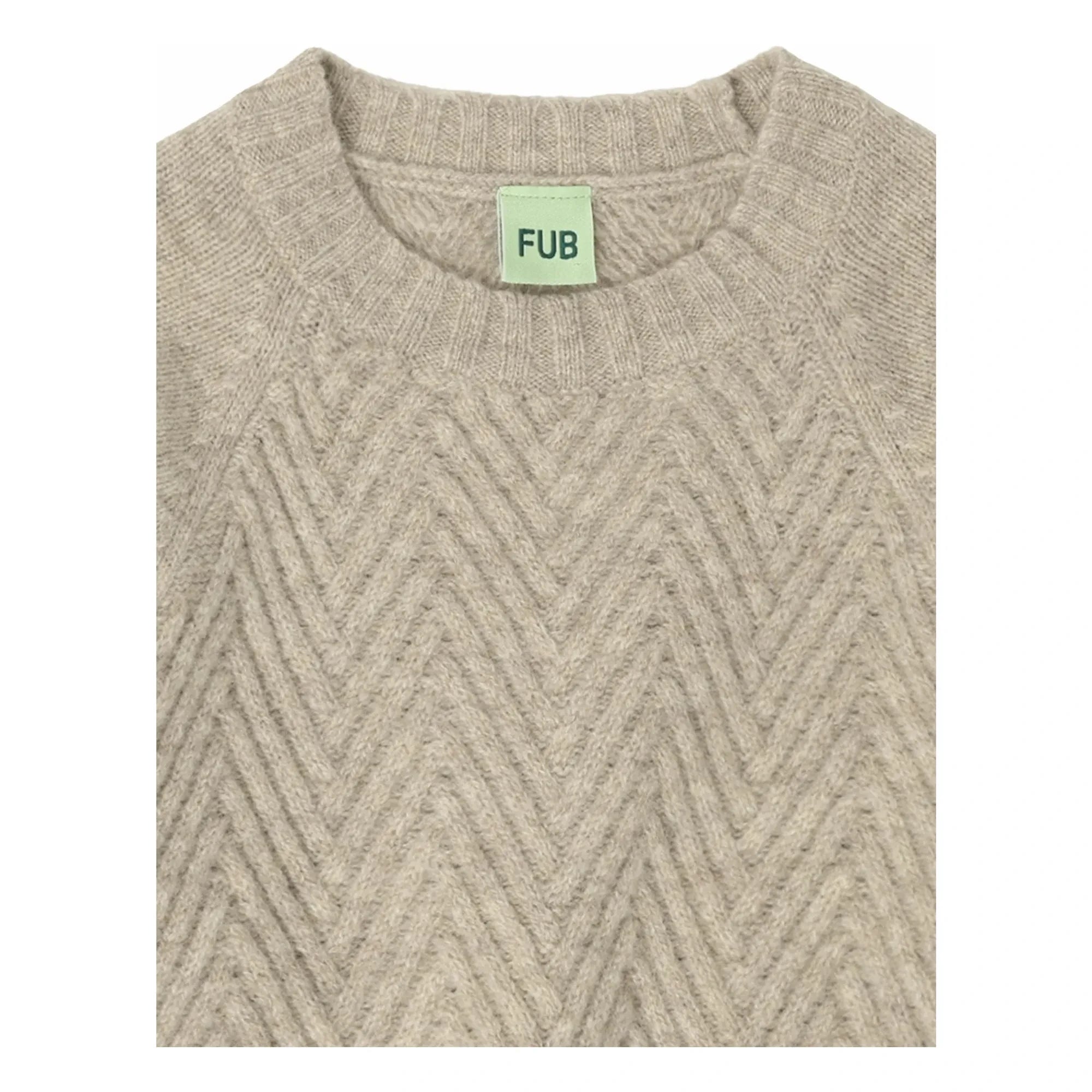 FUB - Suéter liso de lana de cordero | Beige jaspeado