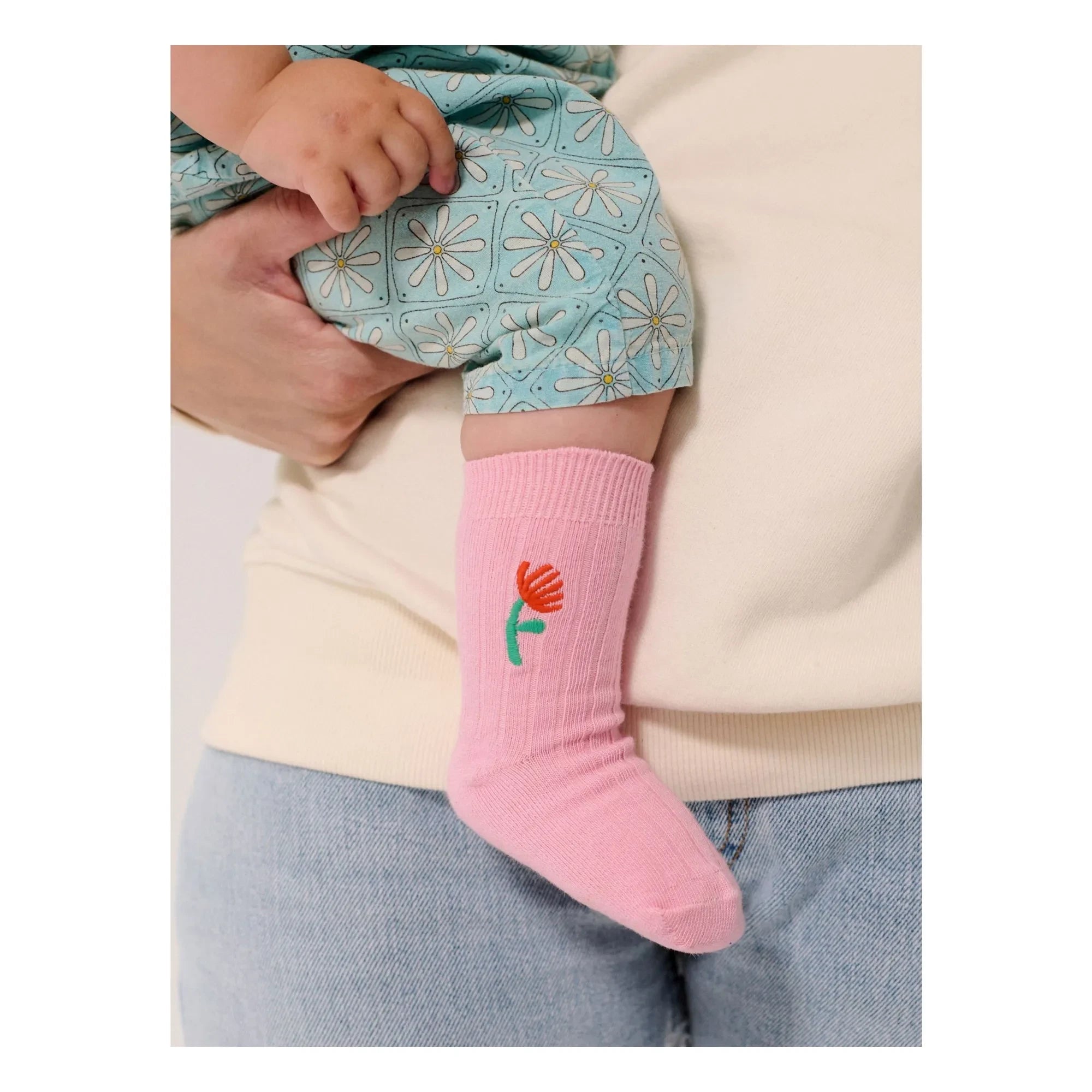Bobo Choses - Set de 2 pares de calcetines con flores de algodón orgánico | Rosa