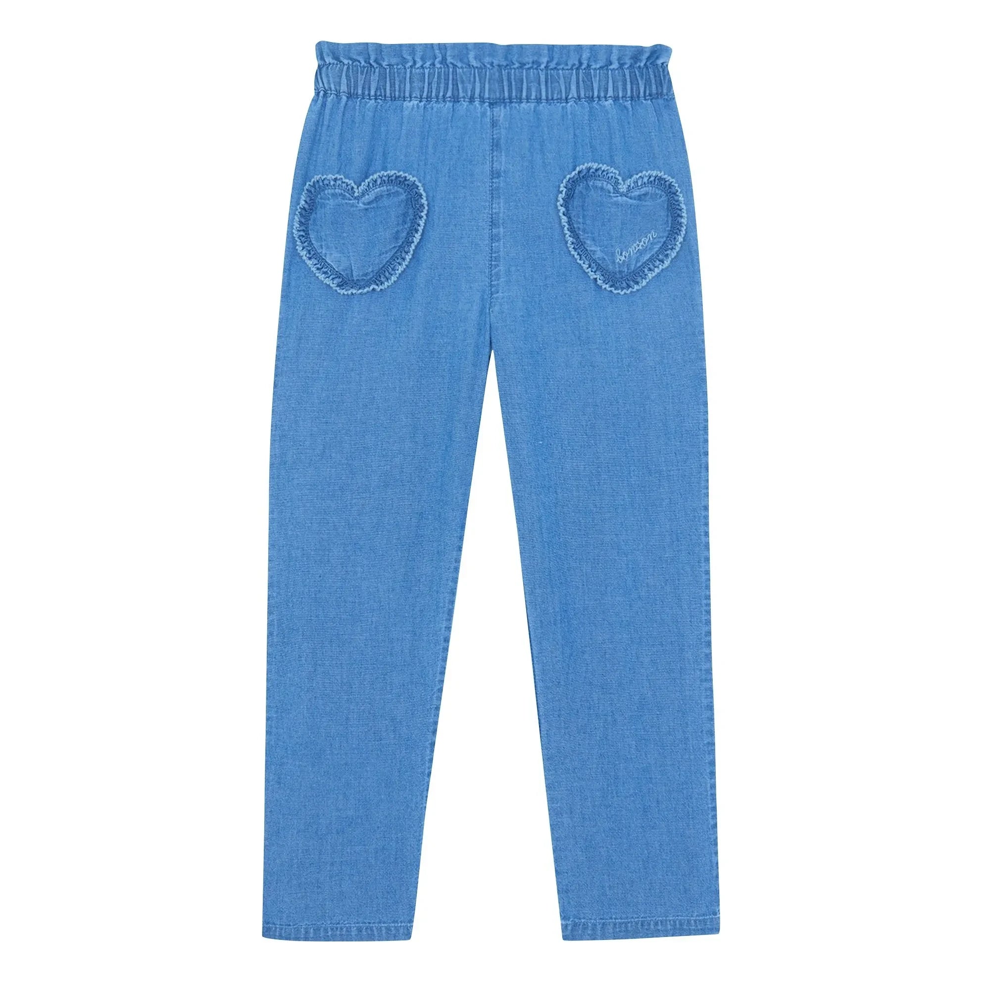Bonton - Jeans de mezclilla con corazón de hebilla | Azul