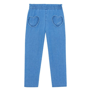 Bonton - Jeans de mezclilla con corazón de hebilla | Azul