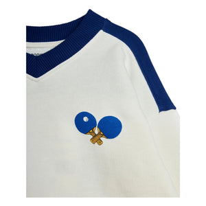 Mini Rodini - Sudadera de algodón orgánico Ping Pong | Blanco