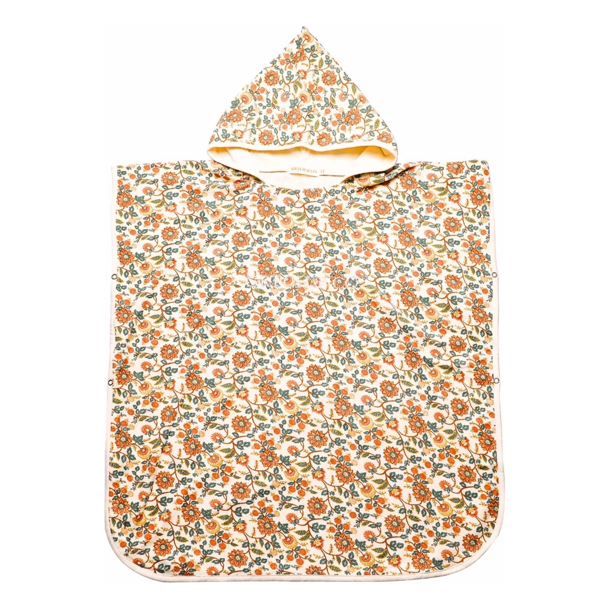 Grech & Co - Albornoz de Algodón Orgánico con Estampado Floral | Crudo