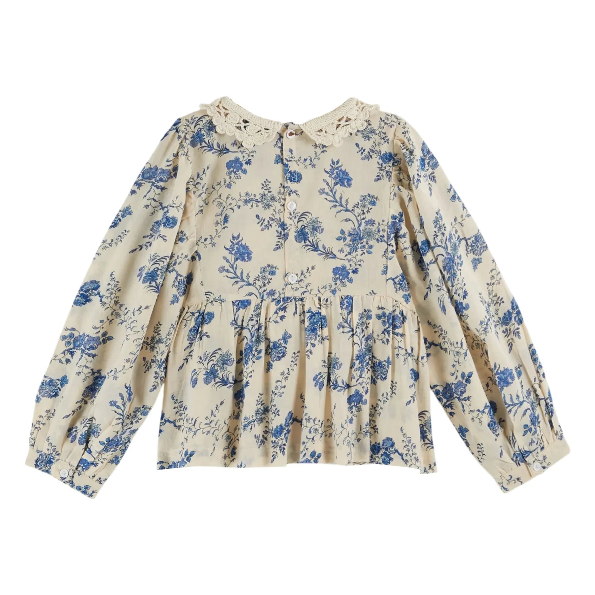 Emile et Ida - Blusa Fleurie con Cuello de Ganchillo | Crudo