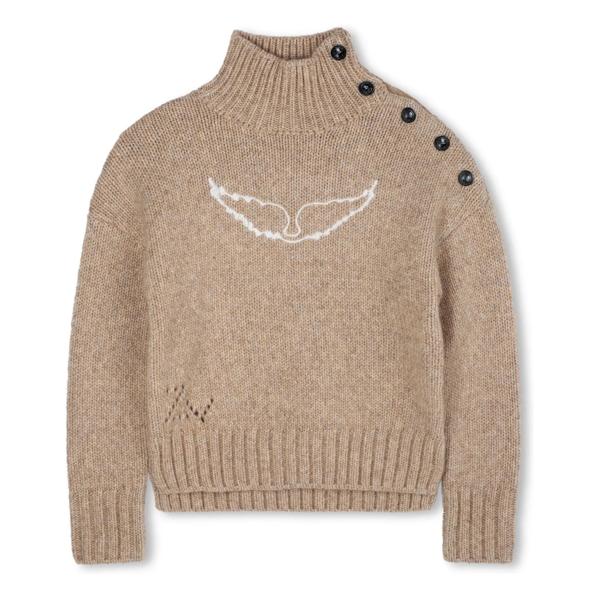 Zadig & Voltaire - Jersey de lana con botones y solapa | Beige