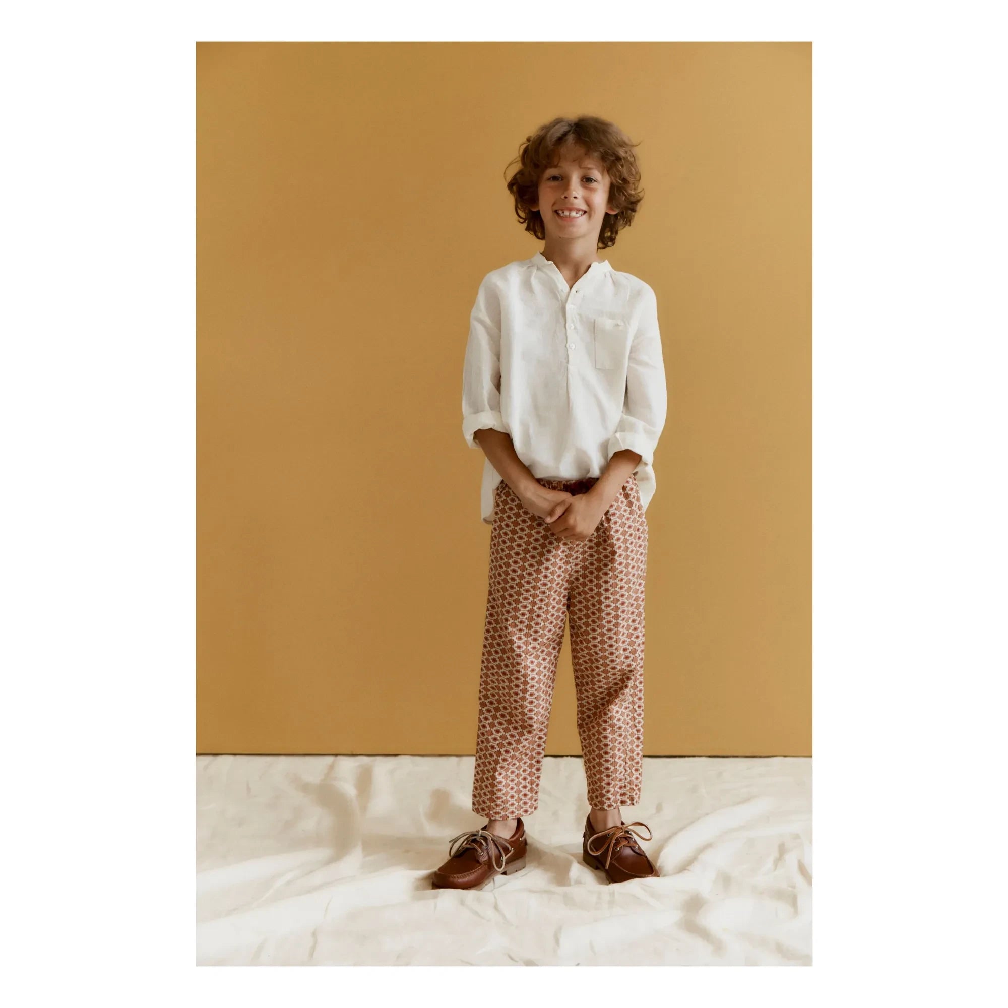 Caramelo - Leda Pantalón Geométrico | Rojo teja