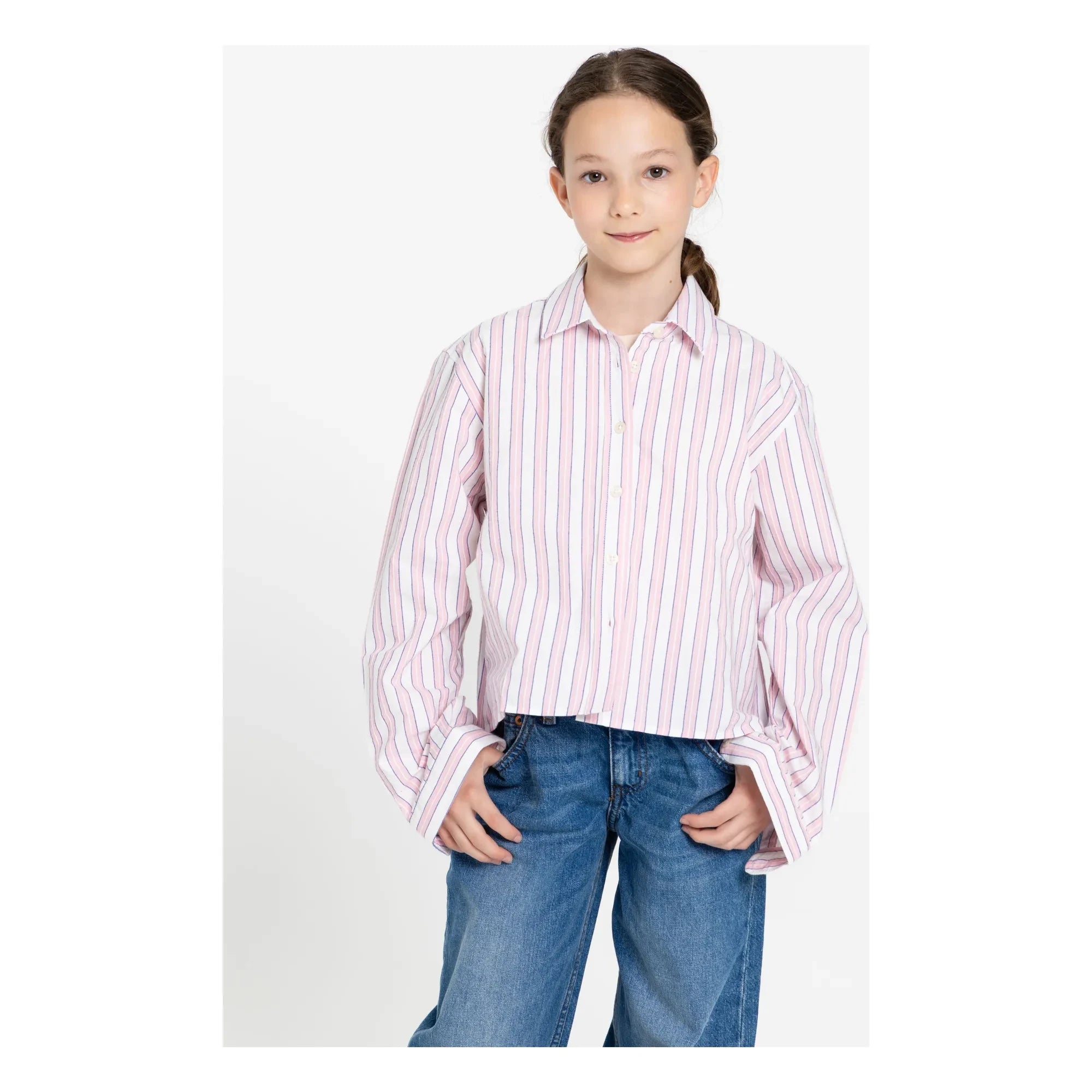 Finger in the nose - Camisa Corta a Rayas Crush | Rosa Claro