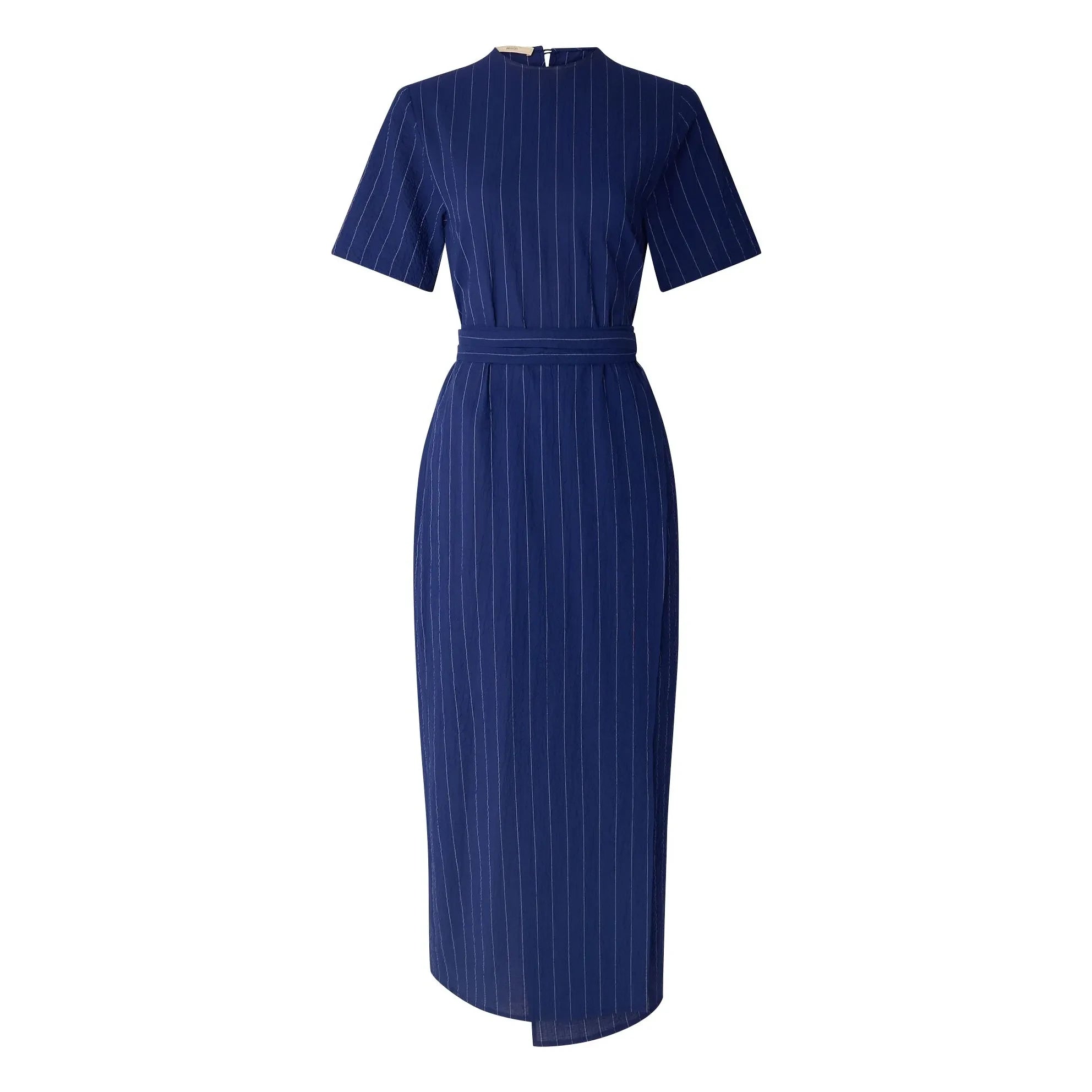 Sessùn - Vestido Lazula de algodón a rayas | Azul marino
