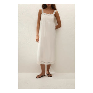 Faithfull the Brand - Cristina Midi Pamuk Elbise | Ivory