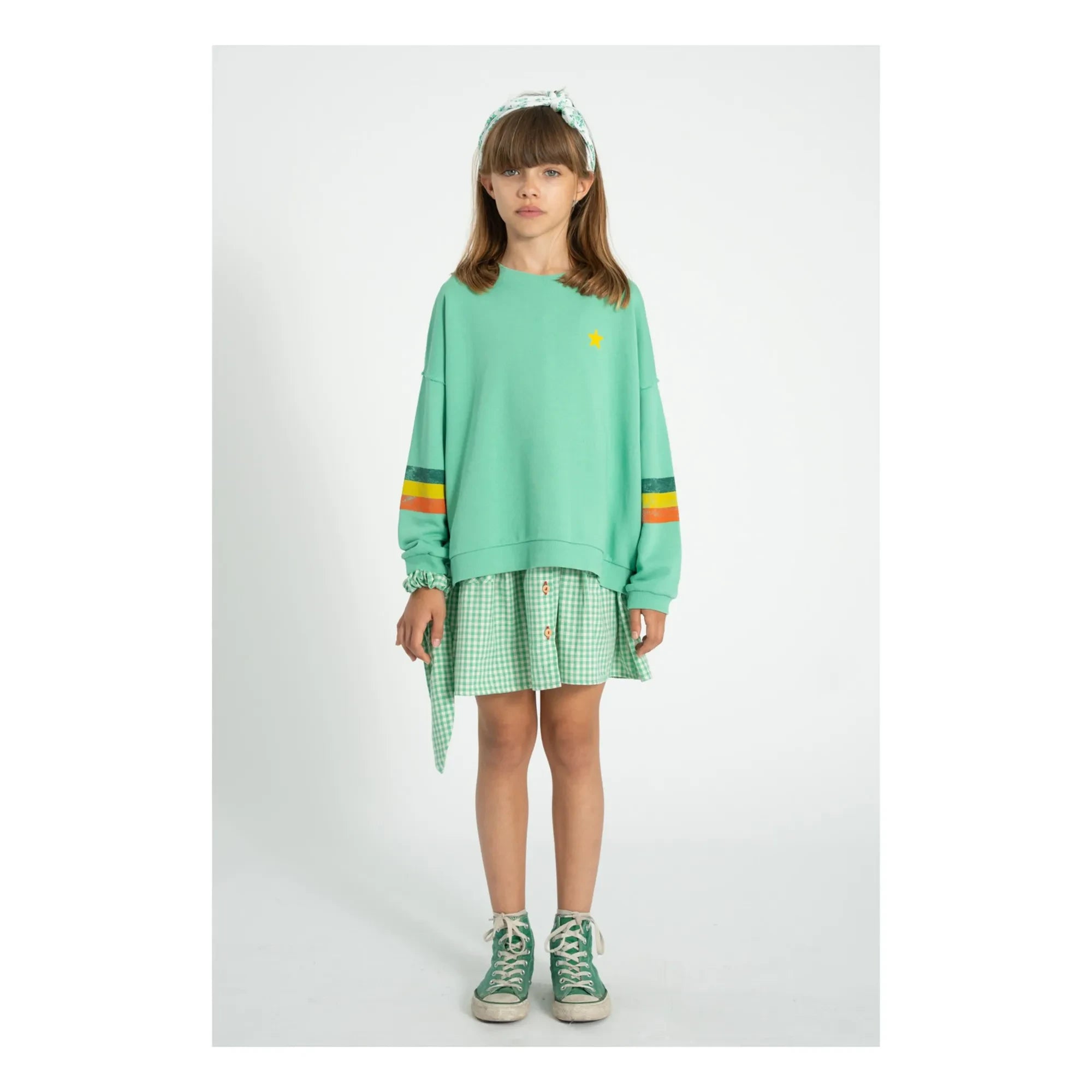 Piupiuchick - Sudadera a rayas de algodón orgánico | Verde