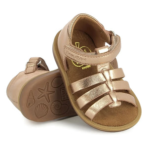 Pom d'Api - Sandalias metalizadas con tira Air Pur | Cobre rojizo