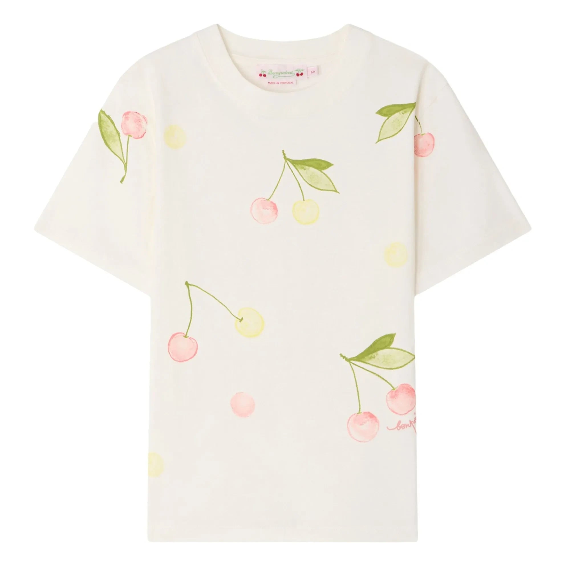 Bonpoint - Camiseta de algodón orgánico Thida Cerises | Crudo