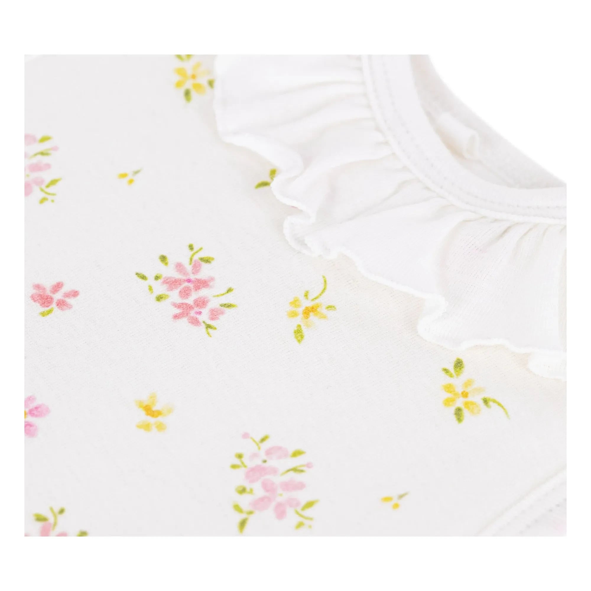 Petit Bateau - Saco de dormir de algodón orgánico Fleurie | Blanco