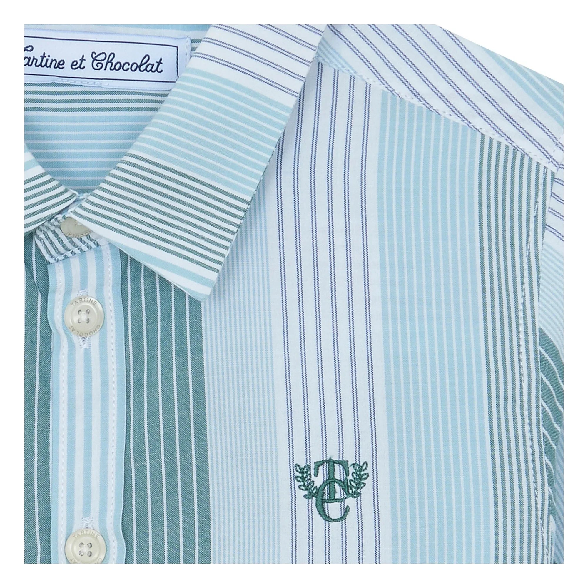 Tartine et Chocolat - Camisa de rayas de contraste | Agua verde