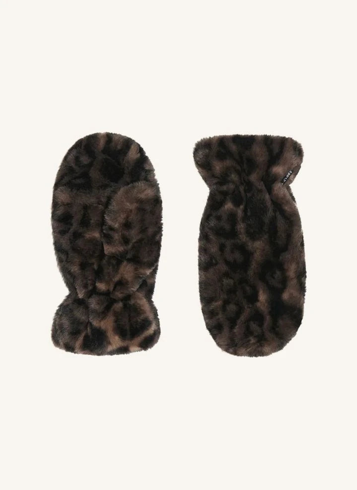 Apparis - Guantes Coco Leopard marrón de fibra reciclada