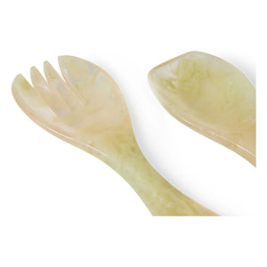 HKliving - Set de servir ensalada de resina | Verde claro